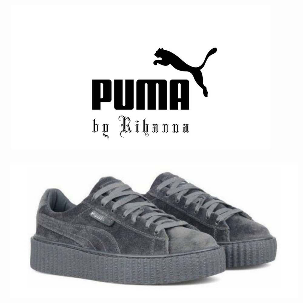 NEW PUMA Fenty X by Rihanna Platform Grey Velvet Size 7